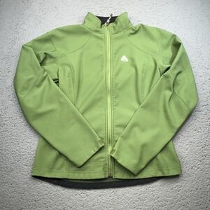 Nike ACG Jacket Womens Small‎ Green Softshell Fleece Lined Full Zip Outdoor Gorp